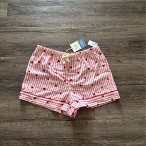 GAP Pink Striped Heart Print Sleep Shorts